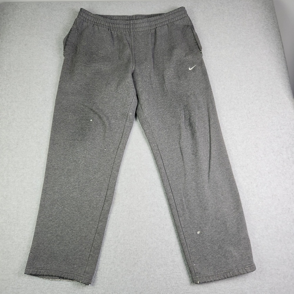 Nike Sweatpants Mens XL Gray Heather Fleece Lined Relaxed Fit Embroidered Swoosh